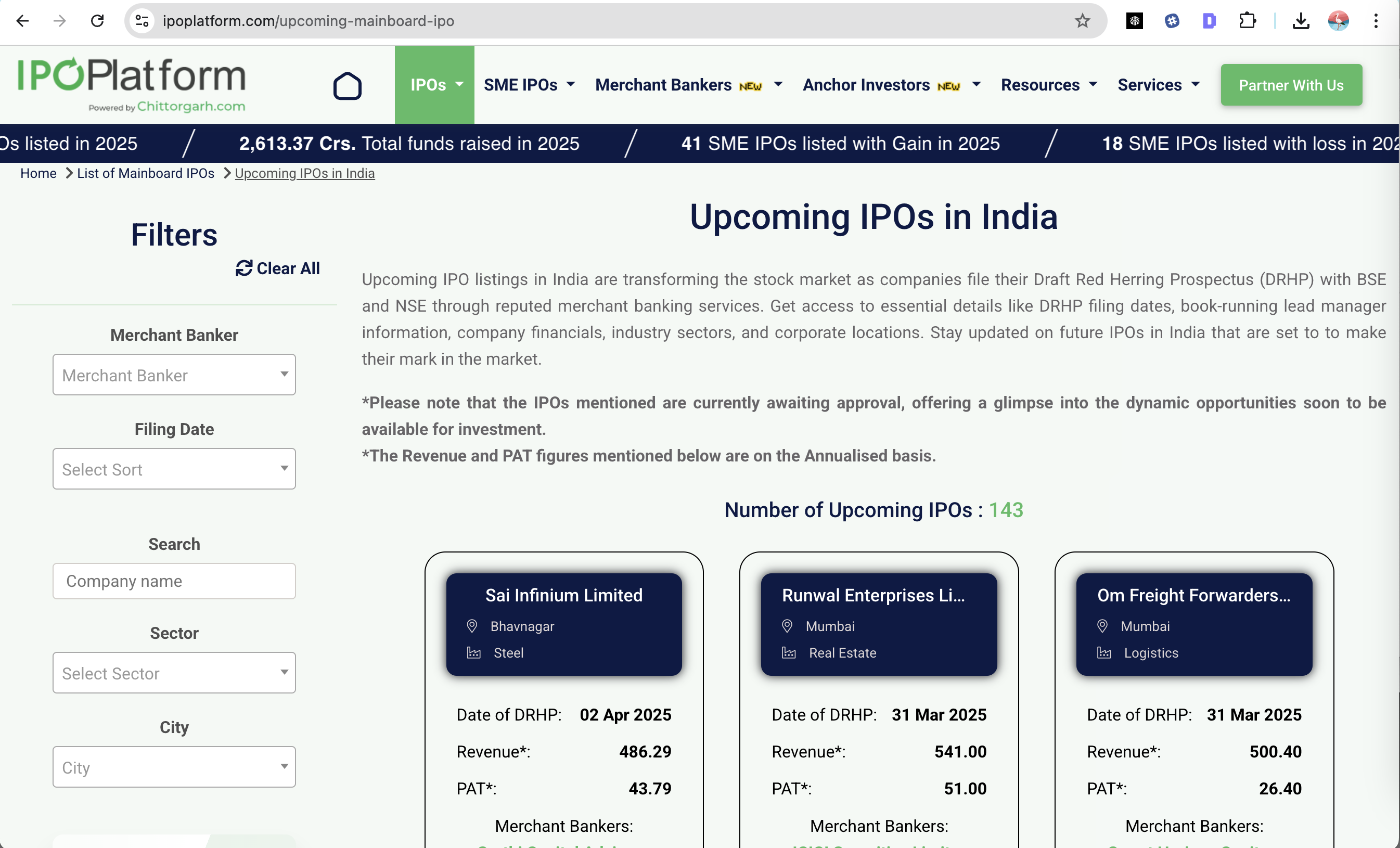 Upcoming IPO for Mainboard and SME IPO List of 2025